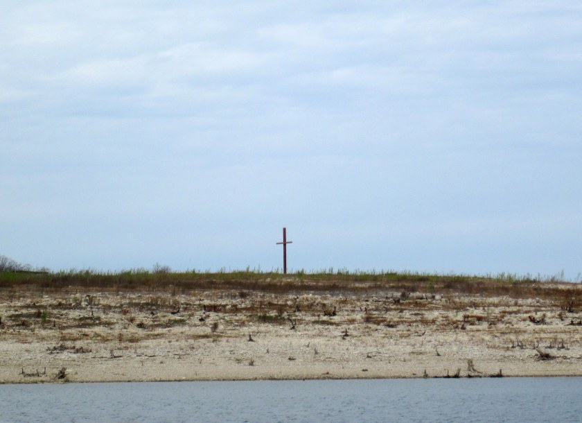 Cross on Graveyard Point on Lake Travis.