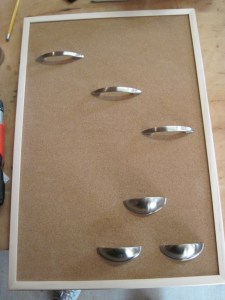 Testing to make sure the holes match the hardware.