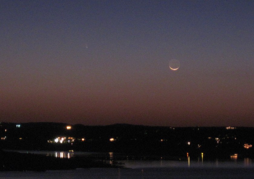 Comet PANSTARRS over Lake Travis.