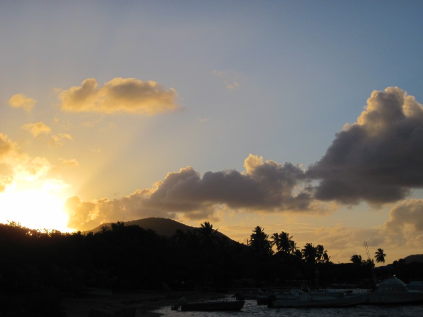 Sunset over Tortola - from Trellis Bay.